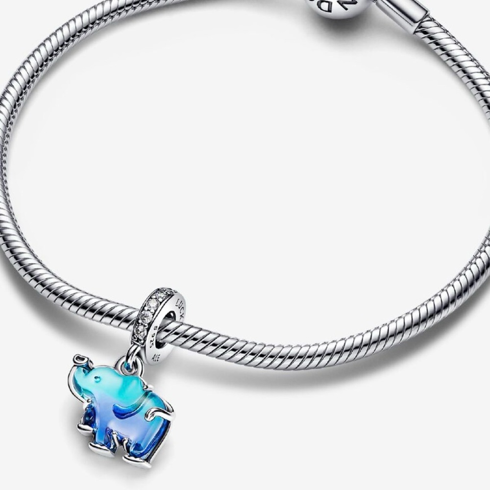Pandora Blue Murano Elephant Charm 925 Sterling Silver Giftable Keepsake - Picture 4 of 6